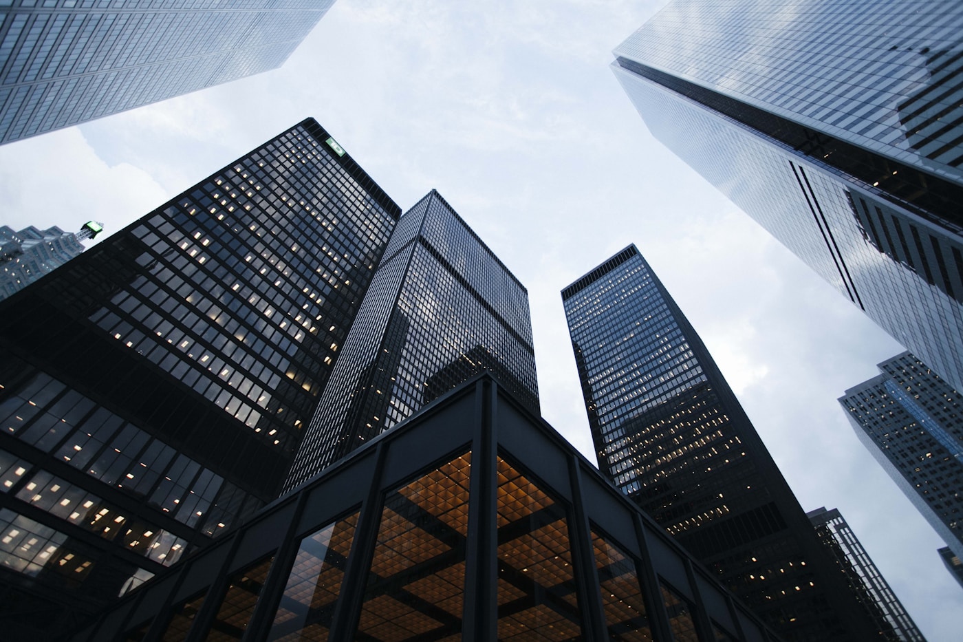 Modern commercial tower in a business district